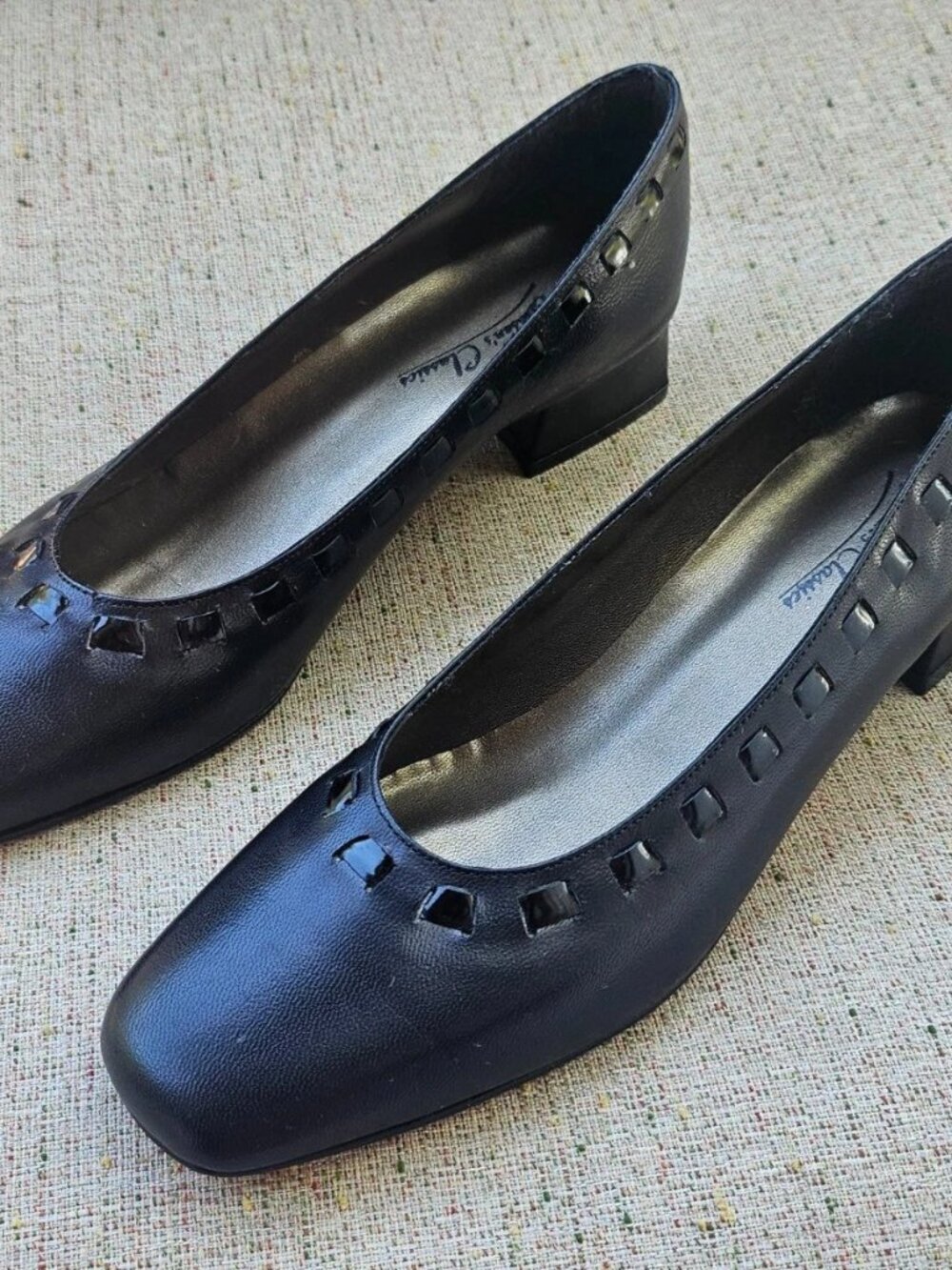 Vintage Jensen Classic Women Shoes Black Pump Leather Upper/Sole Shoes Size 7N
